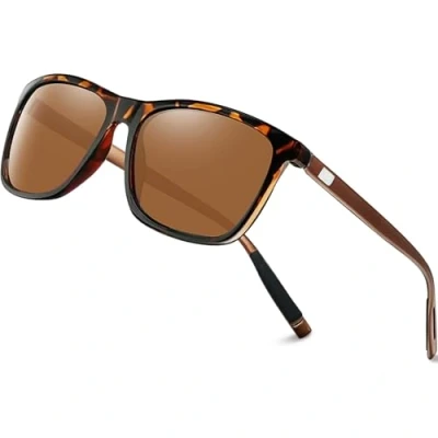 Abbildung von KANASTAL Sonnenbrille Herren und Damen Polarisiert Braun UV400 Schutz Rechteck Vintage Unisex Klassische Brille für Reise Wandern Fahrende Alltag
