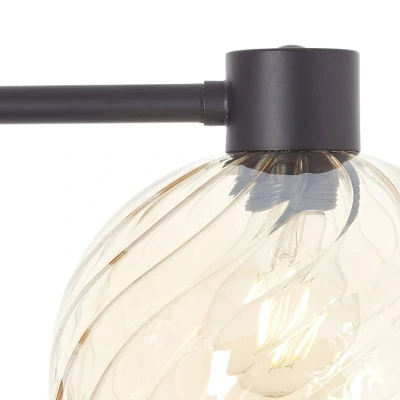 Abbildung von Brilliant Stehlampe »Casto«, 1 flammig, Leuchtmittel E27 ohne Leuchtmittel, 153 x 25 33 cm, E27, Glas/Metall, bernsteinfarben/schwarz