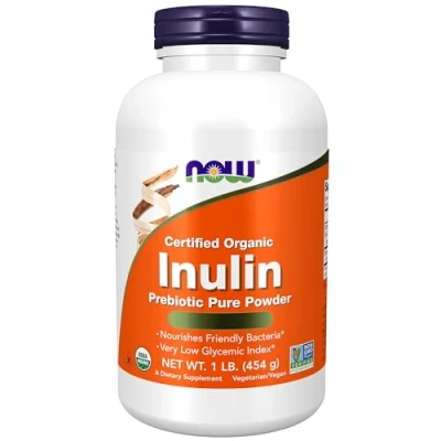 Abbildung von Now Foods, Certified Organic Inulin (Bio Inulin) aus blauer Agave, Ballaststoff, 454g veganes Pulver, Laborgeprüft, Sojafrei, Glutenfrei, Ohne Gentechnik, Vegetarisch