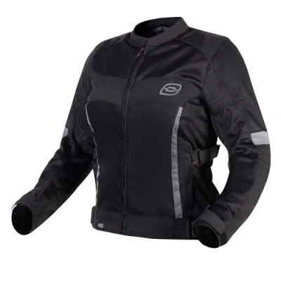 Abbildung von OZONE MOTO Dart Lady Motorradjacke Damen Textil Ellbogen und Schulterprotektoren Mesh Belüftungseinsätze Reflektierende Elemente