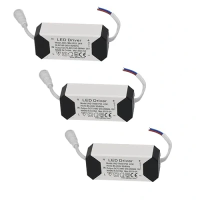 Abbildung von Jandei Pack mit 3 LED Transformator Treibern 18W 24W DC, Eingang Multi Spannung 170 265V AC 50/60Hz, Ausgang 72 86 Vdc 240 260 mA Ideal für den Austausch in Downlights und anderen Geräten