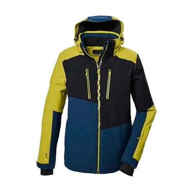 Abbildung von killtec Herren Skijacke/Funktionsjacke mit abzippbarer Kapuze und Schneefang KSW 70 MN SKI JCKT, dunkellime, L, 41957 000