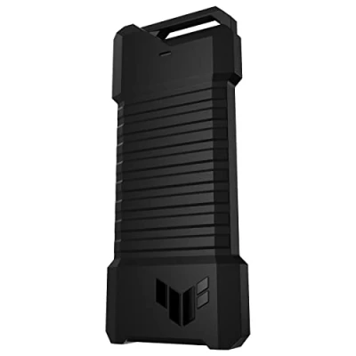 Abbildung von ASUS TUF Gaming A1 (ESD T1A) SSD Gehäuse (USB C 3.2 Gen 2x1, duale M.2 NVMe PCIe und SATA Schnittstellen, Q Latch für einfache Installation, PS5 Xbox Unterstützung)