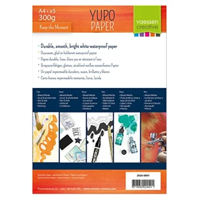 Abbildung von Florence Yupo Aquarellpapier Weiß A4 Zeichenpapier 5 Stück Synthetisch Alcohol Ink Papier und Marker für Wasserfarben zum Malen Zeichnen 216 gsm