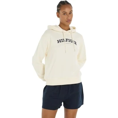 Abbildung von Tommy Hilfiger Damen Hoodie mit Kapuze, Weiß (Calico), XXL