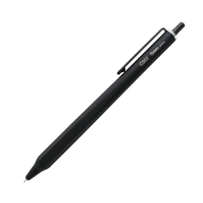 Abbildung von OHTO Kugelschreiber GS2 aus Aluminium und Clip Messing in der Farbe Schwarz, Strichbreite: 0,5 mm, GS02 G5 BK