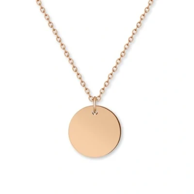Abbildung von GD GOOD.designs Halskette Damen Roségold mit Coin Plättchen Wasserfest Edelstahl Kette Kreis Anhänger rund I Größenverstellbar 40+5cm