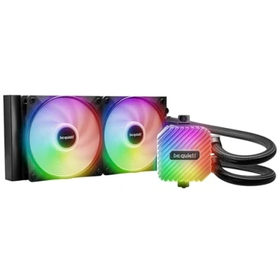 Abbildung von be quiet! Light Loop 240mm Black Wasserkühlung für übertaktete Systeme, 2x Wings LX 120mm PWM high speed ARGB Lüfter, Stylischer Kühlblock, mit Hub, beeindruckend hohe Kühlleistung