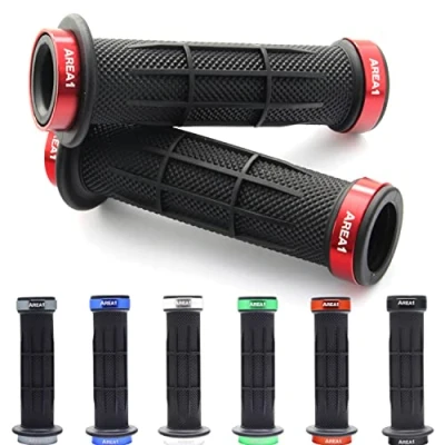 Abbildung von Universal Fahrrad/E Bike/Quad/ATV Lenkergriffe Griffgummis 2 x 22mm (Stripe) (Rot)
