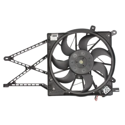Abbildung von NRF 47015 Lüfter 390 12 280 mit Kühlerlüfterrahmen (Zarge) OPEL: Astra G Convertible, CC