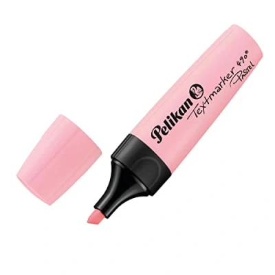 Abbildung von Pelikan Textmarker 490, 10 x Pastell Rosa, Stück, mit Keilspitze