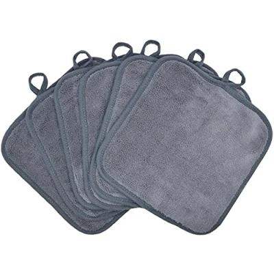 Abbildung von BloomSesame Abschminktuch aus Mikrofaser Wiederverwendbar Gesichtsreinigungstuch Make Up Entferner Tuch Grau（8 x 8inch 6 Stück）