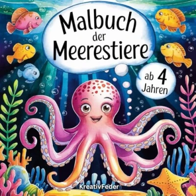 Abbildung von Malbuch der Meerestiere ab 4 Jahren: Entdecke mit 50 Ausmalbildern die faszinierende Unterwasserwelt