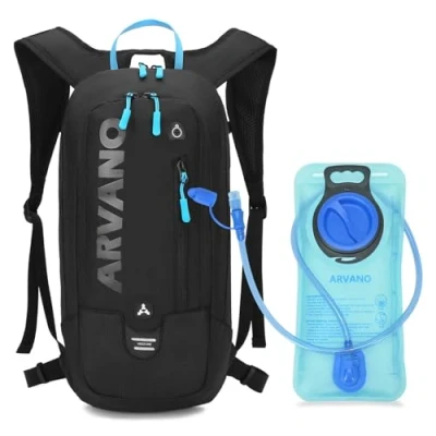 Abbildung von Arvano Fahrradrucksack 6l Klein MTB Rucksack mit Trinkblase 2l, Ultraleicht Mountain Bike für Damen &amp; Herren, Mini Mehrzweck Trinkrucksack Radsport Fahrrad
