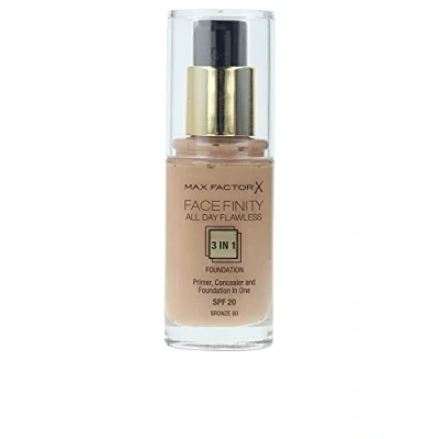 Abbildung von Max Factor Facefinity All Day Flawless 3 in 1 Foundation Bronze 80 Primer, Concealer &amp; einem Für ein perfekt mattiertes Finish x 30 ml