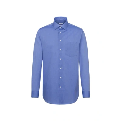 Abbildung von Seidensticker Herren Mens Regular Longsleeve Cotton Business Shirt, Mittelblau(003000), 43 EU