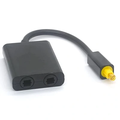 Abbildung von Toslink Audio Splitter Adapter 1 in 2, digital, optisch, Glasfaseroptik, Audiokabelschalter, schwarz
