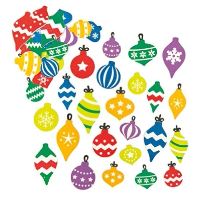 Abbildung von Baker Ross AF154 Weihnachtskugeln Moosgummi Sticker 120 Stück, Schaumstoff Aufkleber für Kinder zum Basteln, Gestalten und Dekorieren, Baum, Sortiert