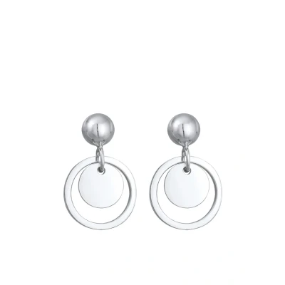Abbildung von Elli Basic COIN Ohrringe, Damen, Größe: One Size, Silber