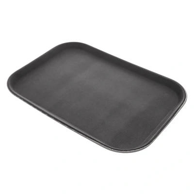 Abbildung von HENDI Serviertablett 25,5 x 35,5 cm eckig Euronorm PP Plastik stapelbar schwarz, Gastro Tablett kaufen