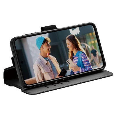 Abbildung von Samsung Galaxy A26 Hülle Kunstleder CARE by PanzerGlass Klapphülle Handyhülle Schwarz