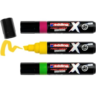 Abbildung von edding X Multimarker Candy Colour Set 3 mit pigmentierter Tinte auf Wasserbasis Keilspitze 2 10 mm für T Shirts, Sneaker, Handyhüllen und mehr