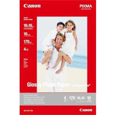 Abbildung von Canon Fotopapier GP 501 glänzend weiß 10x15 cm 10 Blatt für Tintenstrahldrucker PIXMA Drucker (210 g/qm)