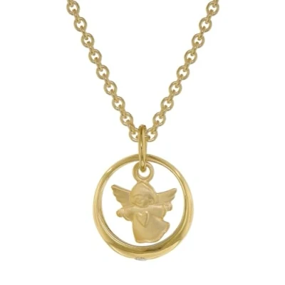 Abbildung von trendor Halskette mit Engel Taufring Gold auf Silber 75956 38 cm