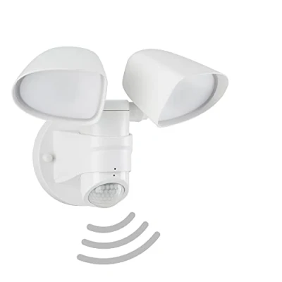 Abbildung von TELEFUNKEN LED Außenleuchte, Außenwandspot mit Sensor, schwenkbar 10 Watt, 1000 Lumen, 4000 Kelvin neutral weißes Licht, IP44, 258x218x160mm (LxBxH), Ausladung 160mm, schwarz
