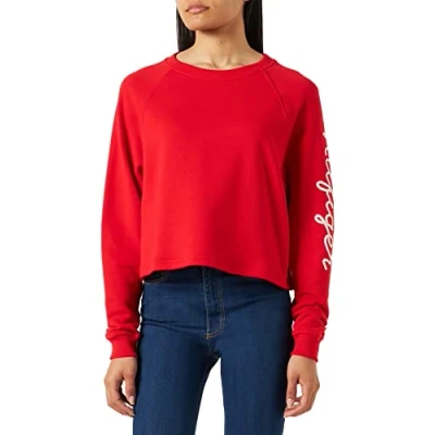 Abbildung von Tommy Hilfiger Damen Sweatshirt Rope Puff Print ohne Kapuze, Rot (Fireworks), L