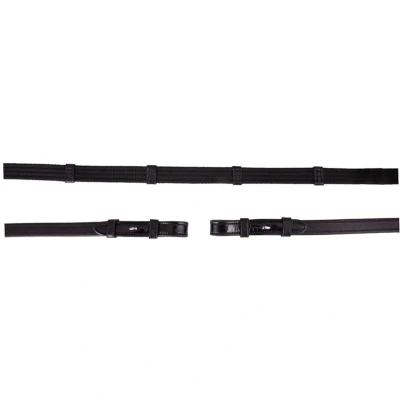 Abbildung von BR Zügel 19mm Lackler/Runde Schwarz/Silber Warmblut