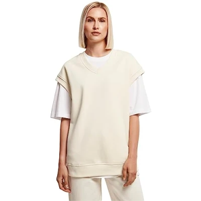 Abbildung von Urban Classics Ladies Oversized Sweat Slipover Strickpullover, Damen, Größe: Large, Whitesand