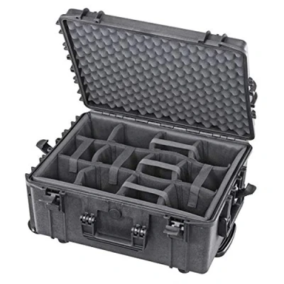 Abbildung von TomCase Profi Fotokoffer Kamerakoffer mit gepolsterter Inneneinteilung aus Nylon flexibel anpassbar; wasserdichter Outdoor Case IP67 (XT540CAM TR)