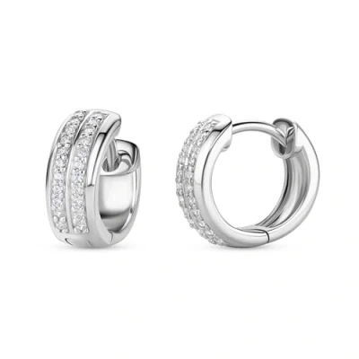 Abbildung von MIORE Damen Creolen 925 Sterling Silber mit 44 Zirkonias von 0,35 Karat hautfreundliche Ohrringe Schmuck vom Juwelier