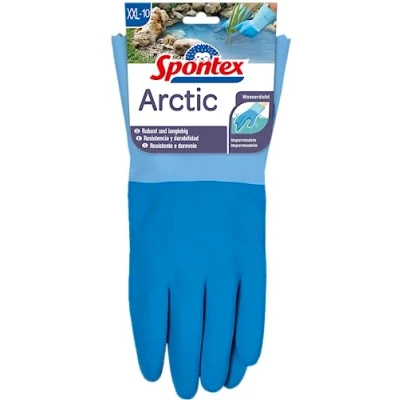 Abbildung von Spontex Arctic Arbeitshandschuhe, für grobe Arbeiten bei Nässe und Kälte, wasserdicht langlebig, aus Naturlatex, Größe XXL, 1 Paar