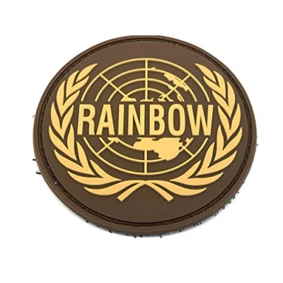 Abbildung von Patch Nation Rainbow Sechs Braun Emblem PVC Klett Abzeichen