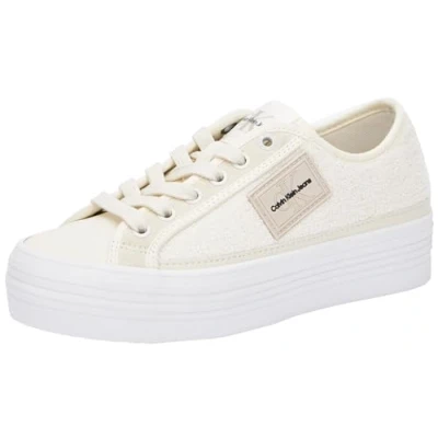 Abbildung von Calvin Klein Jeans Damen Sneaker Bold Vulcanized Flatform Low T Plateau, Weiß (Creamy White/Bright White), 38 EU
