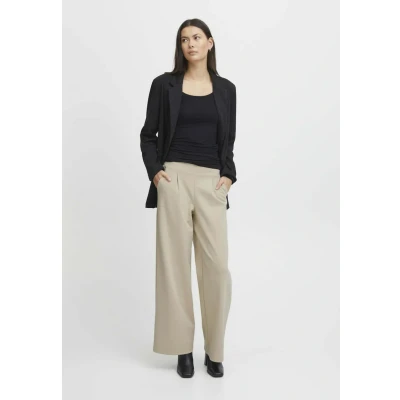 Abbildung von ICHI Ihkate SUS LONG Stoffhose, Damen, Größe: Large, Beige