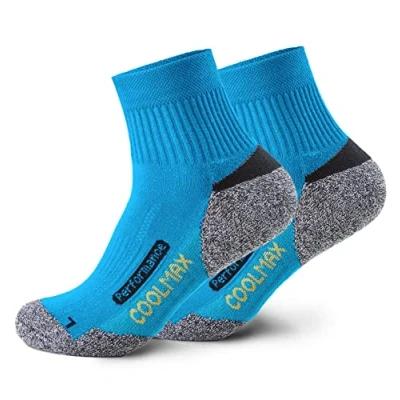 Abbildung von Piarini 2 Paar Coolmax Wandersocken Trekking Socken Funktionssocken kurz petrol 35 38