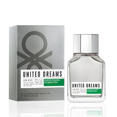 Abbildung von United Colors of Benetton Dreams Aim High, Eau de Toilette Spray für Männer, Holziger aromatischer Duft mit Zitrusfrüchten, Grapefruit, Minze, Holz und Amber 100
