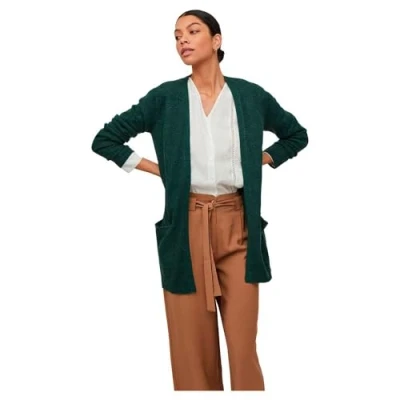 Abbildung von VILA Viril OPEN Strickjacke, Damen, Größe: XL, Pineneedle/dark melange
