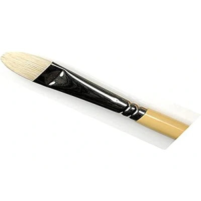 Abbildung von Winsor &amp; Newton 5871012 Künstler Chunking Schweineborsten Pinsel für Ölfarben, hohe Farbaufnahme, gleichmäßige Farbabgabe Filbertpinsel Nr. 12, kurzer Stiel
