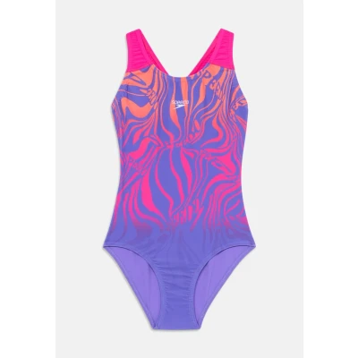 Abbildung von Speedo Girls Digital Placement Splashback Badeanzug für Kinder, Größe: 164, Indigo glow