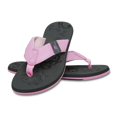 Abbildung von MADSea Damen Zehenstegpantolette Beach Woman Zehentrenner Flip Flop Thong Sandale Badelatschen Sommer Strand, grau/rosa, 38 EU