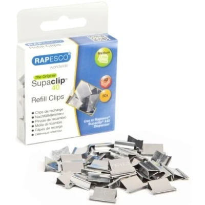 Abbildung von Rapesco RC4050SS Supaclip 40 Edelstahl Nachfüllklammern, 50 Stück