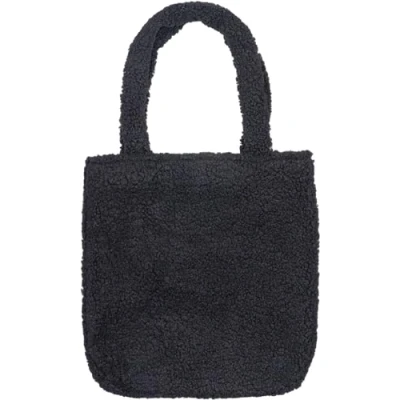 Abbildung von styleBREAKER Damen Teddyfell Beuteltasche mit langen breiten Henkeln, Schultertasche, Strick Optik Einfarbig 02012402, Farbe:Schwarz