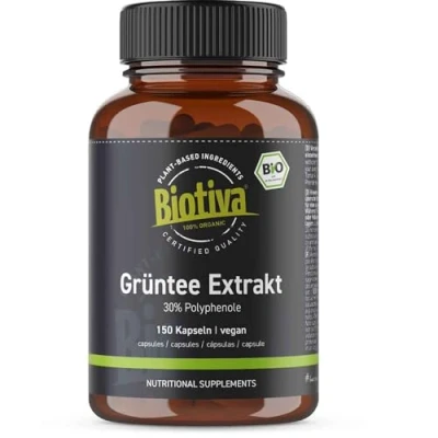 Abbildung von Biotiva Bio Grüntee Extrakt Kapseln 30% Polyphenole 150