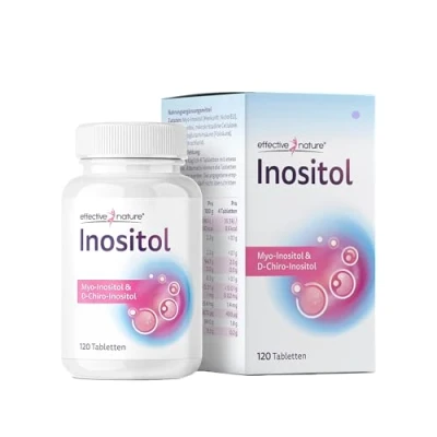 Abbildung von effective nature Inositol Tabletten 120 Stk. Bei Zyklusstörungen aufgrund des PCO Syndroms Myo und D Chiro in idealer Kombination 2000 mg pro Tag