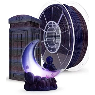Abbildung von ZIRO 3D Drucker Filament, Gradient Twinkling PLA Filament 1.75mm, Mehrfarbiges 1kg/2.2lb Spule, Sternenhimmel Farbe