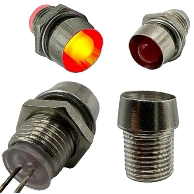 Abbildung von LUMETHEUS LED Fassung 5mm Metall silber 50 Stück Set Halter/Sockel für Leuchtdioden Lampenfassung mit Gewinde Montageringe